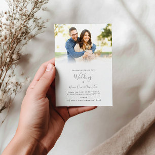 Elegant, photo gradient wedding invitation