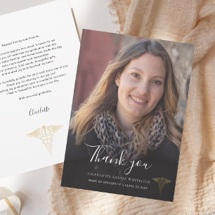 Elegant Photo Graduation 2025 Nurse Pinning Thank You Card