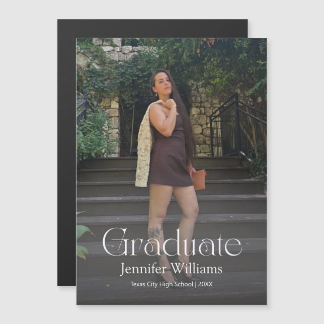 elegant photo graduation class of 2026  magnet (Front/Back)