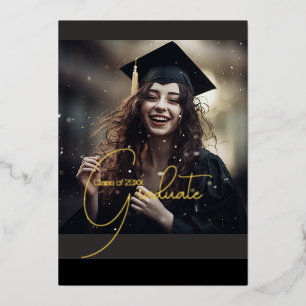 Elegant photo graduation party invitation 