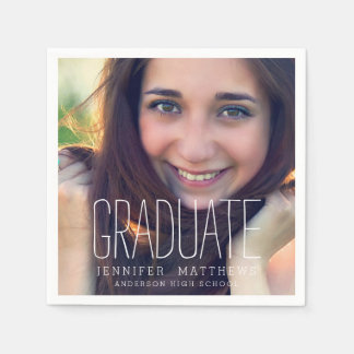 Elegant Photo Graduation Party Paper Napkins