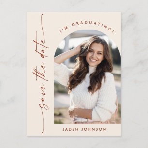 Elegant Photo Graduation Save the Date Postcard