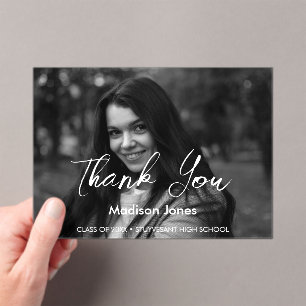 Elegant Photo graduation Thank you Acrylic Invitations