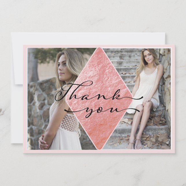 Elegant photo Graduation Thank You Card (Front)