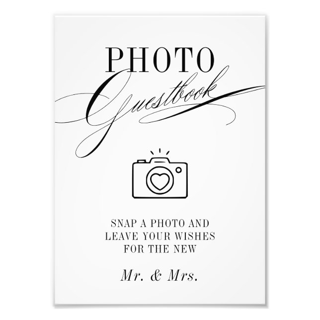 Elegant Photo Guestbook Sign  (Front)