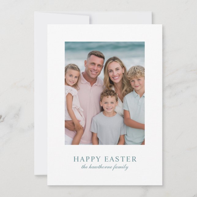 Elegant Photo Happy Easter  Holiday Card (Front)