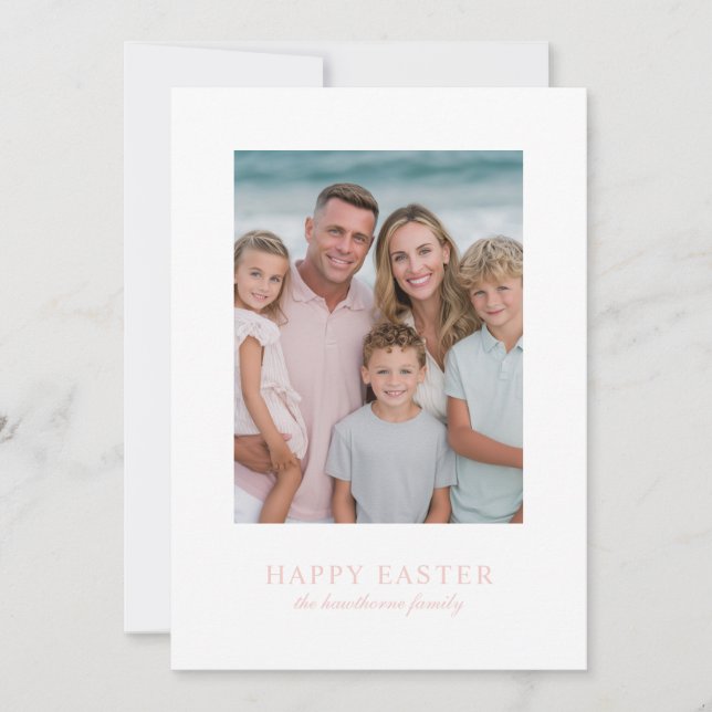Elegant Photo Happy Easter  Holiday Card (Front)