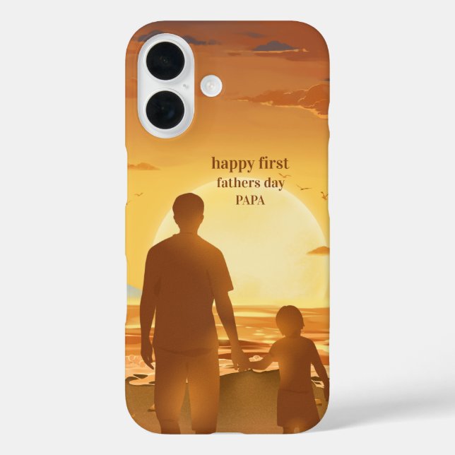 Elegant Photo ''HAPPY FIRST FATHERS DAY PAPA'' Case-Mate iPhone Case (Back)