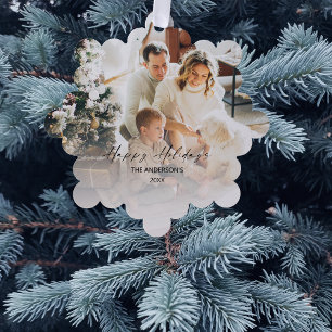 Elegant Photo Happy Holidays Christmas Tree Decoration Card