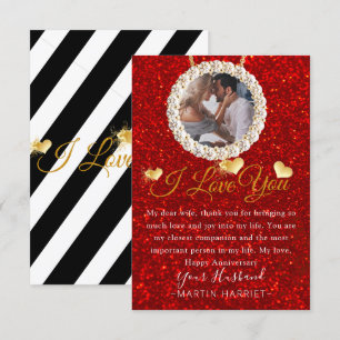 Elegant Photo I Love You Anniversary Card For Wife