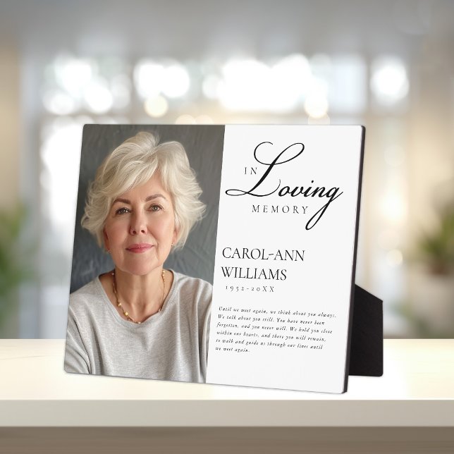 Elegant, Photo "In Loving Memory" Funeral  Plaque (Creator Uploaded)