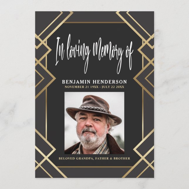 Elegant Photo In Loving Memory Funeral Programme (Front)