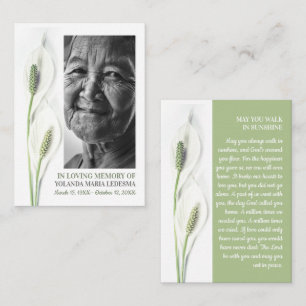 Elegant Photo, Lily Flowers, Prayer Card
