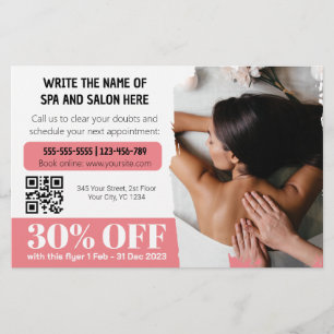 Elegant Photo Massage Therapist Discount Flyer