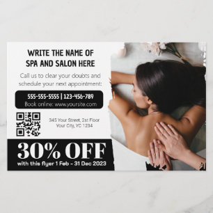 Elegant Photo Massage Therapist Discount Flyer