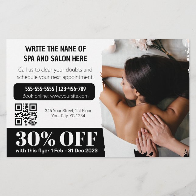 Elegant Photo Massage Therapist Discount Flyer (Front)