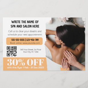 Elegant Photo Massage Therapist Discount Flyer