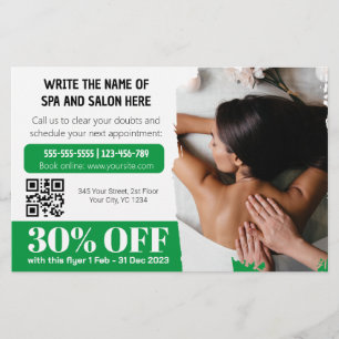 Elegant Photo Massage Therapist Discount Flyer