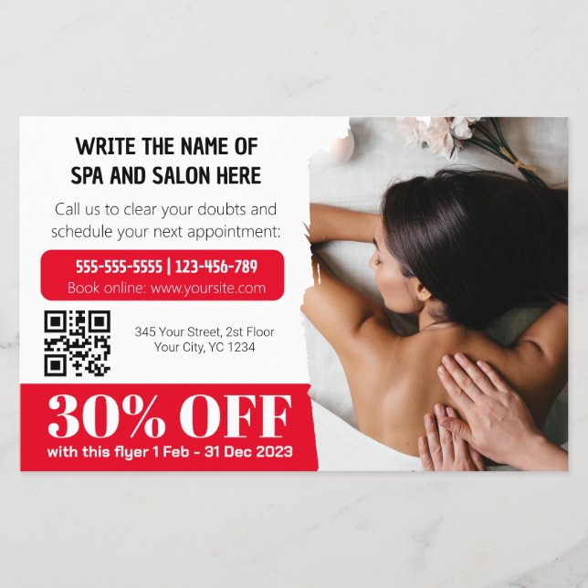 Elegant Photo Massage Therapist Discount Flyer (Front)