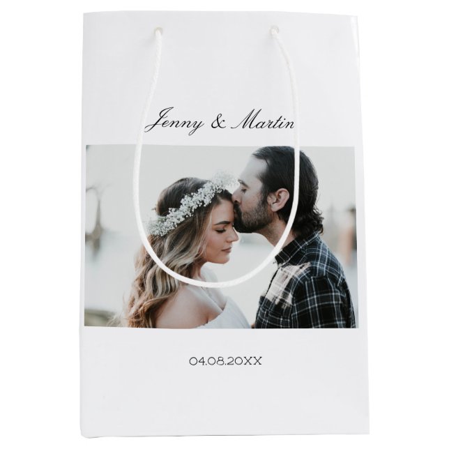 Elegant photo medium gift bag (Front)
