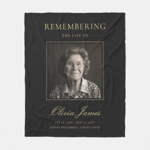 Elegant Photo Memorial Celebration of Life Fleece Blanket