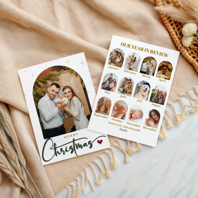 Elegant Photo Merry Christmas Year in Review Holiday Card (Creator Uploaded)