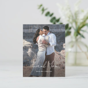 Elegant Photo Modern Budget Wedding Thank You Card