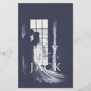 Elegant Photo Modern Typography Wedding program