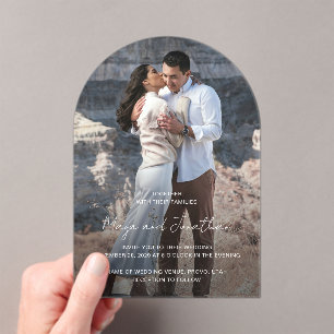 Elegant Photo Modern Wedding Acrylic Invitations