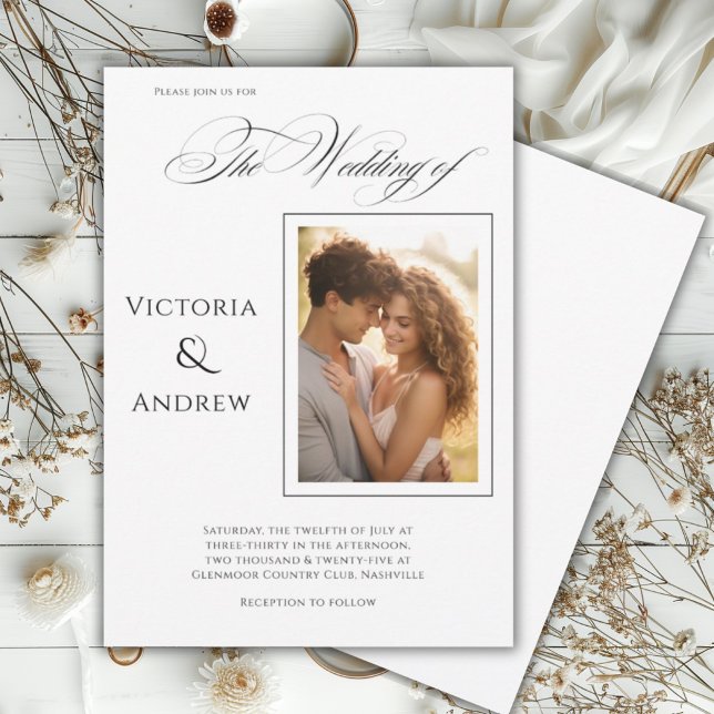 Elegant Photo Modern Wedding Invitation (Creator Uploaded)