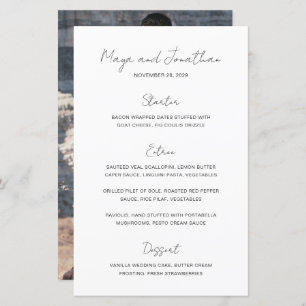 Elegant Photo Modern Wedding Menu