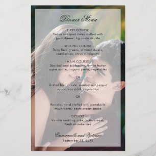 Elegant Photo Modern Wedding Menu