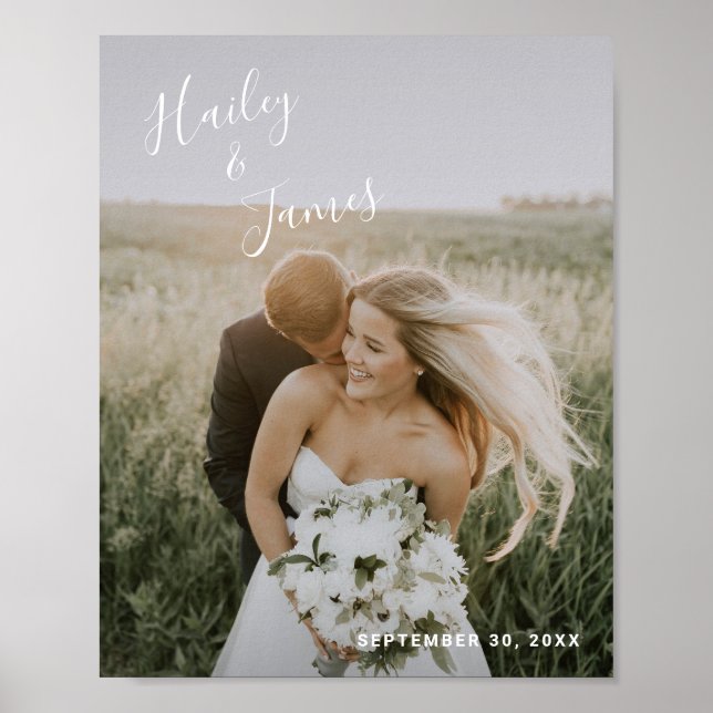 Elegant Photo Modern Wedding Poster (Front)