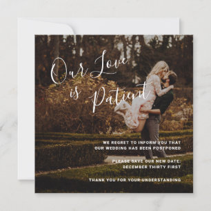 Elegant Photo Modern Wedding Postponement Announcement