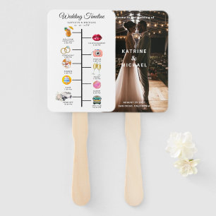 Elegant Photo Modern Wedding Program Hand Fan