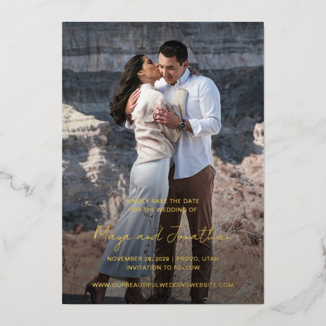 Elegant Photo Modern Wedding Save the Date (Front)