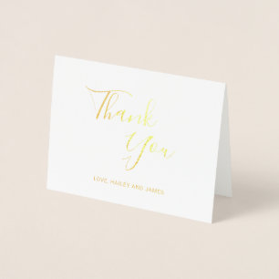 Elegant Photo Modern Wedding Thank You Foil Card