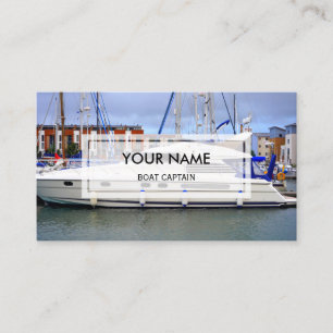 Elegant Photo Overlay   Boat Captain Business Card