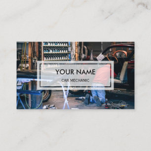 Elegant Photo Overlay   Car Mechanic Business Card