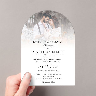 Elegant Photo Overlay Formal Wedding Acrylic Invitations