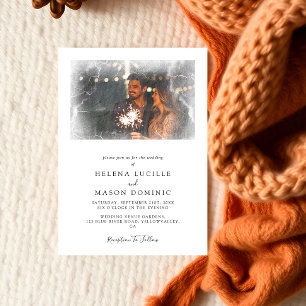 Elegant Photo Overlay Simple Clean Wedding Invitation
