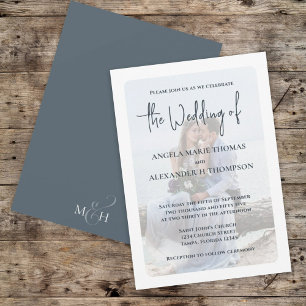 Elegant Photo Overlay Simple Minimalist Grey Invitation