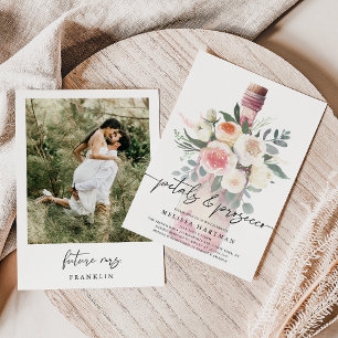 Elegant Photo Petals & Prosecco Bridal Shower Invitation