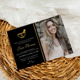 Elegant photo pharmacy graduation party invitation