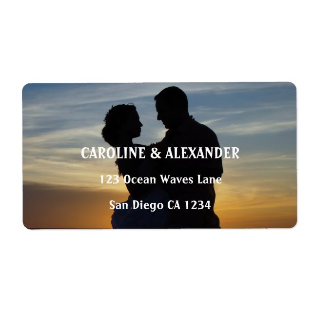 Elegant Photo Picture Sunset Summer Chic Wedding (Front)