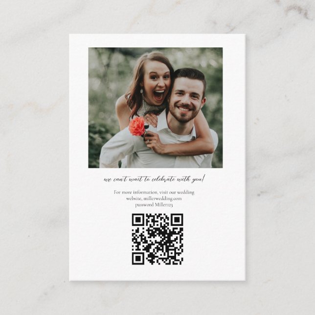 Elegant Photo QR Code Details Enclosure Card (Front)