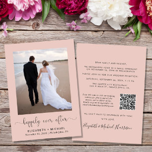 Elegant Photo QR Code Wedding Reception Invitation