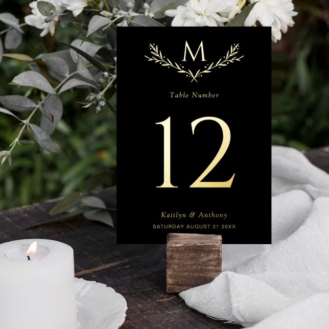 Elegant Photo Real Foil Pressed Table Number Cards (Creator Uploaded)