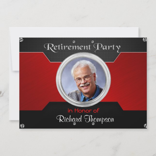 Elegant Photo Retirement Party Invitations (Front)