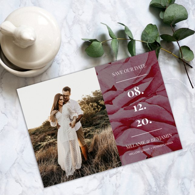 Elegant Photo Romantic Flower Save the Dates Invitation (Elegant Photo Romantic Flower Save the Dates Invitation)